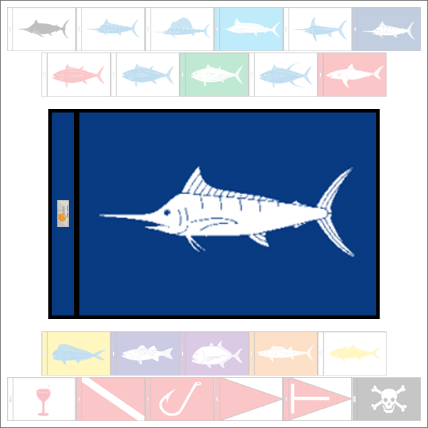 Fish Capture Flags - Blue Marlin Capture Flag - SunDot Fish Flags