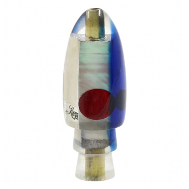 Koya Bullet Lure with Blue Top and a White Iridescent Mother of Pearl Shell Wrap – Extra Small